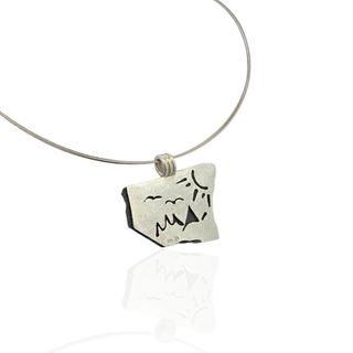 Uwarowit Anhänger 925 Silber, Grüner Granat Rohstein Kette