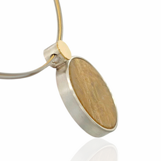 Rutilquarz Anhänger Bicolor Silber 925/- und 750/- Gelbgold aus der Goldschmiede
