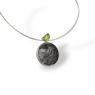 Turmalinquarz Anhänger 925/- Silber mit Peridot handgefertigter Schmuck