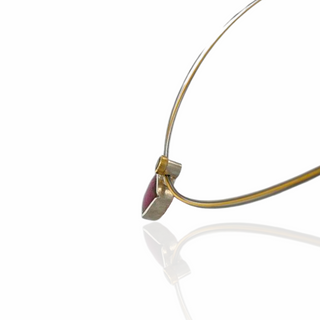 Wassermelonen-Turmalin Kettenanhänger aus Silber und Gold