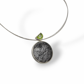 Turmalinquarz Anhänger 925/- Silber mit Peridot handgefertigter Schmuck