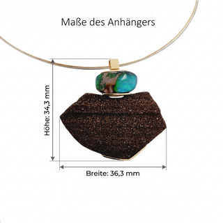 Boulder Opal Anhänger mit versteinertem Holz aus 750 Gelbgold und 925 Silber