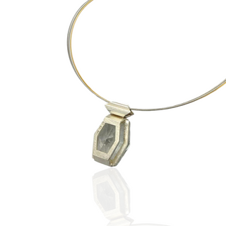 Prasiolith Kettenanhänger aus Gelbgold und Silber