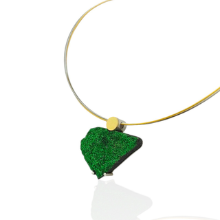 Uwarowit, Grüner Granat Anhänger aus 925 Silber und 750 Gold