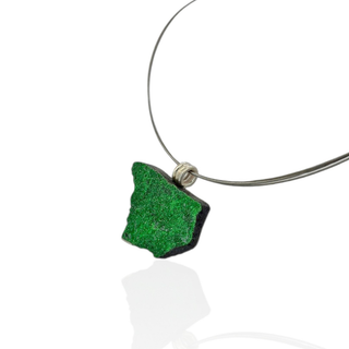 Uwarowit Anhänger 925 Silber, Grüner Granat Rohstein Kette
