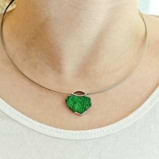 Grüner Edelsteinschmuck Uwarowit Halsschmuck aus 925/- Silber