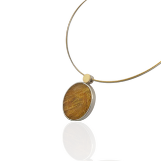 Rutilquarz Anhänger Bicolor Silber 925/- und 750/- Gelbgold aus der Goldschmiede