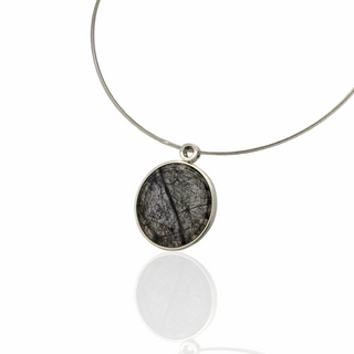 Runder Turmalinquarz Anhänger aus 925/- Silber