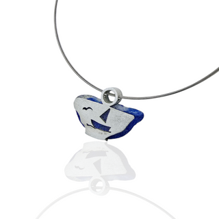 Individueller Lapislazuli Kettenanhänger mit dem wundervollen Edelstein Aquamarin aus Silber