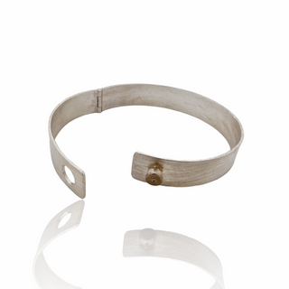 925 Silber Armreif mit Diamant und Knopfverschluss