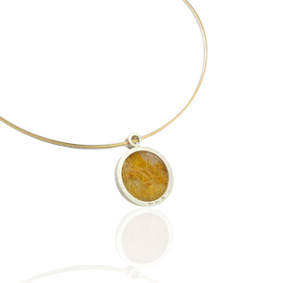 Rutilquarz Anhänger Bicolor Silber 925/- und 750/- Gelbgold aus der Goldschmiede
