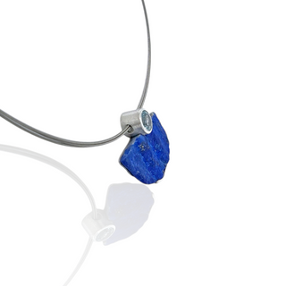Individueller Lapislazuli Kettenanhänger mit dem wundervollen Edelstein Aquamarin aus Silber