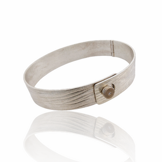 925 Silber Armreif mit Diamant und Knopfverschluss
