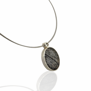 Runder Turmalinquarz Anhänger aus 925/- Silber
