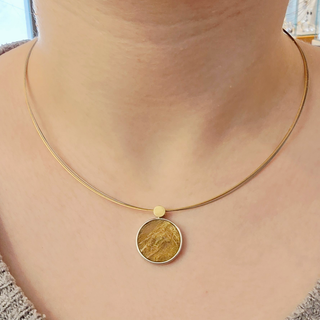 Rutilquarz Anhänger Bicolor Silber 925/- und 750/- Gelbgold aus der Goldschmiede