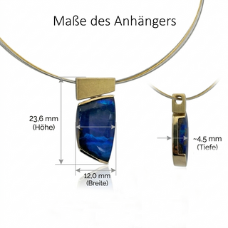 Hochwertiger Boulder Opal Kettenanhänger aus Gelbgold und Silber