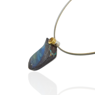 Opal und Citrin Kettenanhänger aus Gelbgold und Silber