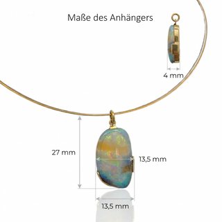 Boulder Opal Anhänger aus 750 Gelbgold und 925 Silber