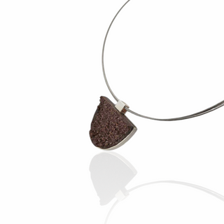 Einzigartiger versteinerter Holz Schmuck Anhänger aus 925 Silber