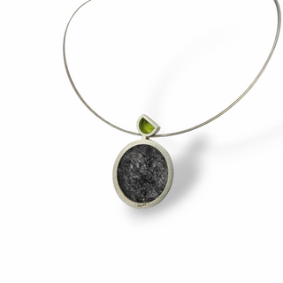 Turmalinquarz Anhänger 925/- Silber mit Peridot handgefertigter Schmuck