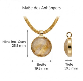 Rutilquarz Kettenanhänger aus 750 Gelbgold und 925 Silber