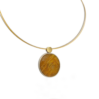 Rutilquarz Anhänger Bicolor Silber 925/- und 750/- Gelbgold aus der Goldschmiede
