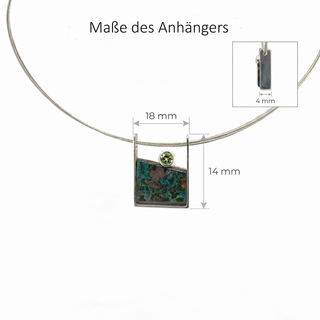Boulder Opal Anhänger mit grünem Turmalin in 925 Silber