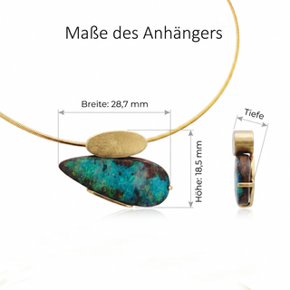 Strahlender Boulder Opal Kettenanhänger aus 750 Gelbgold und 925 Silber