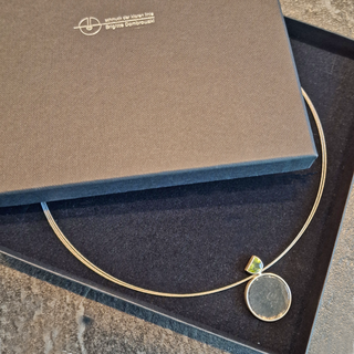 Turmalinquarz Anhänger 925/- Silber mit Peridot handgefertigter Schmuck