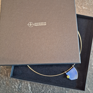 Lapislazuli & Peridot Anhänger – Silber & Gold, Unikat
