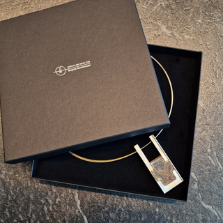Rutilquarz Kettenanhänger aus 925 Silber und 999 Gold