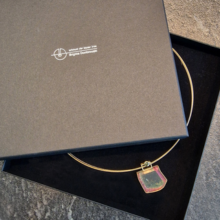 Turmalin Anhänger mit Farbverlauf Gold und 925 Silber
