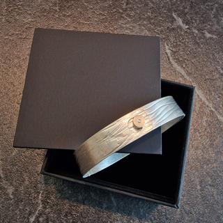 925 Silber Armreif mit Diamant und Knopfverschluss