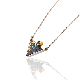 Einzigartige Boulder Opal und Peridot Halskette - Handgefertigtes Unikat - Schmucklinie-shop