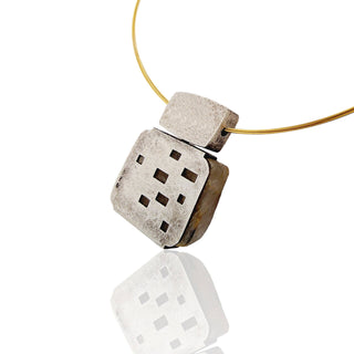 Faszinierender Rutilquarz-Kettenanhänger Anhänger - Handgefertigter Schmuck aus Gelbgold und Silber - Schmucklinie-shop