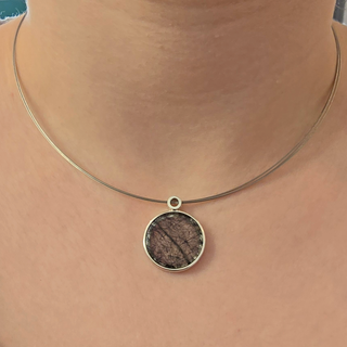 Runder Turmalinquarz Anhänger aus 925/- Silber