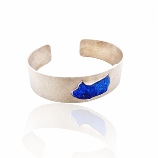 Handgefertigte Silberarmspange mit Lapislazuli - Schmucklinie-shop