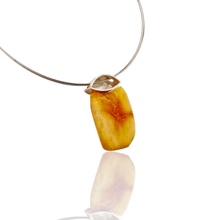 Hochwertiger Bernstein Kettenanhänger mit Mokume Gane - Schmucklinie-shop