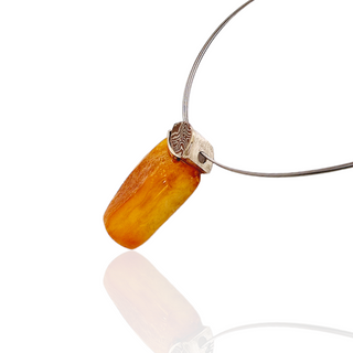 Hochwertiger Bernstein Kettenanhänger mit Mokume Gane - Schmucklinie-shop