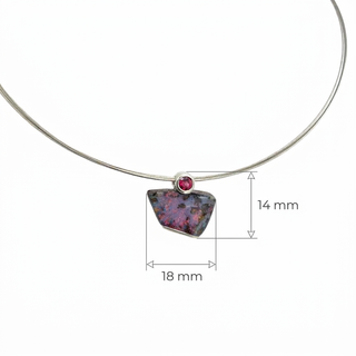 Boulder Opal Kettenanhänger mit pinkem Turmalin in 925 Silber