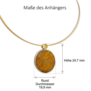 Rutilquarz Anhänger Bicolor Silber 925/- und 750/- Gelbgold aus der Goldschmiede