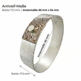 Mokume Gane Armreif aus 925 Silber und Kupfer, handgeschmiedetes Unikat
