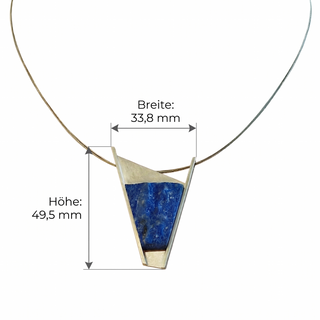 Naturbelassener Lapislazuli Kettenanhänger aus 925 Silber, Geometrischer Anhänger für Sie