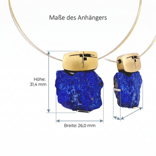 Lapislazuli Anhänger naturbelassen aus 750 Gold und 925 Silber