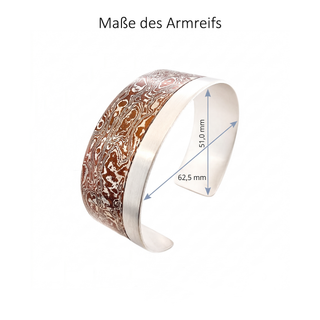 Mokume Gane Armreif aus 925 Silber und Kupfer