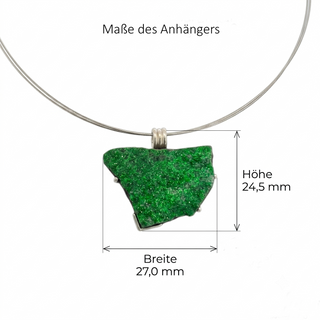 Uwarowit Anhänger 925 Silber, Grüner Granat Rohstein Kette