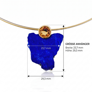 Lapislazuli und Citrin Anhänger aus 750 Gold und 925 Silber