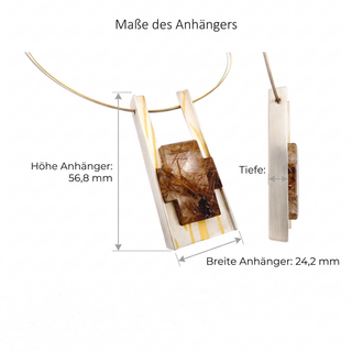 Rutilquarz Kettenanhänger aus 925 Silber und 999 Gold