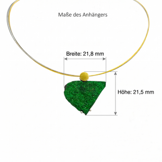 Uwarowit, Grüner Granat Anhänger aus 925 Silber und 750 Gold