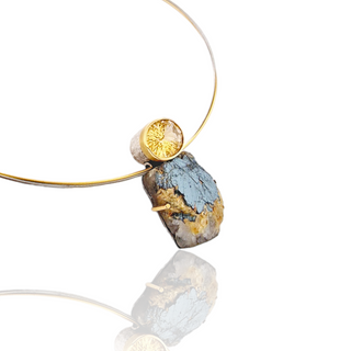 Naturbelassener Rutilquarz und Citrin Kettenanhänger aus Gelbgold und  Silber - Schmucklinie-shop